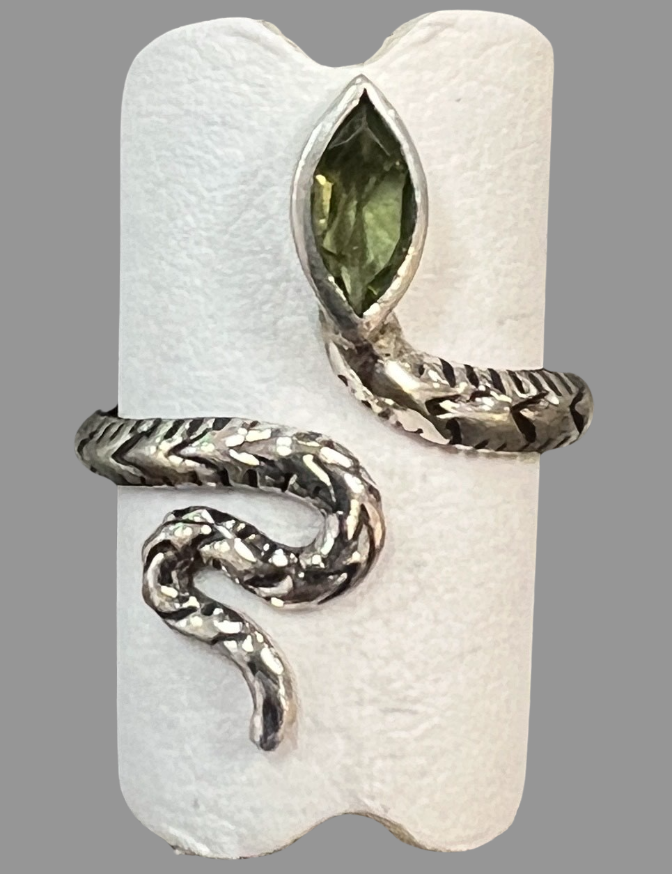 Peridot Sterling Silver Snake Ring - Premium Rings from Precious Treasures - Just $47! Shop now at Three Blessed Gems