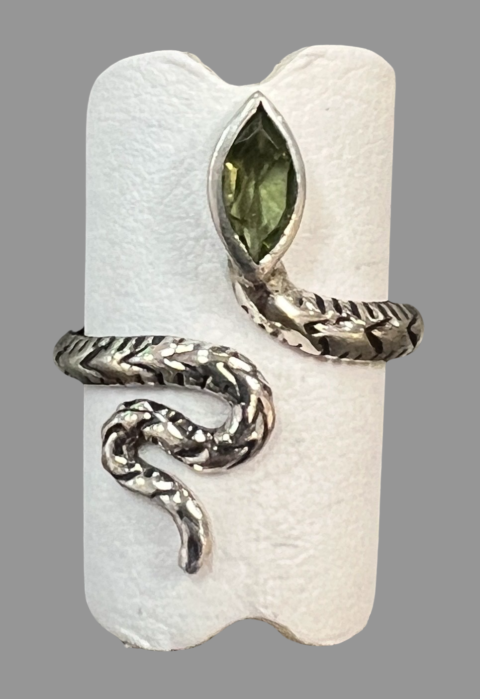 Peridot Sterling Silver Snake Ring - Premium Rings from Precious Treasures - Just $47! Shop now at Three Blessed Gems