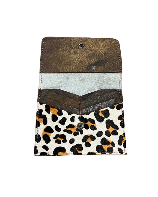 Up-Cycled Louis Vuitton Leopard Print Cowhide and Leather Wallet