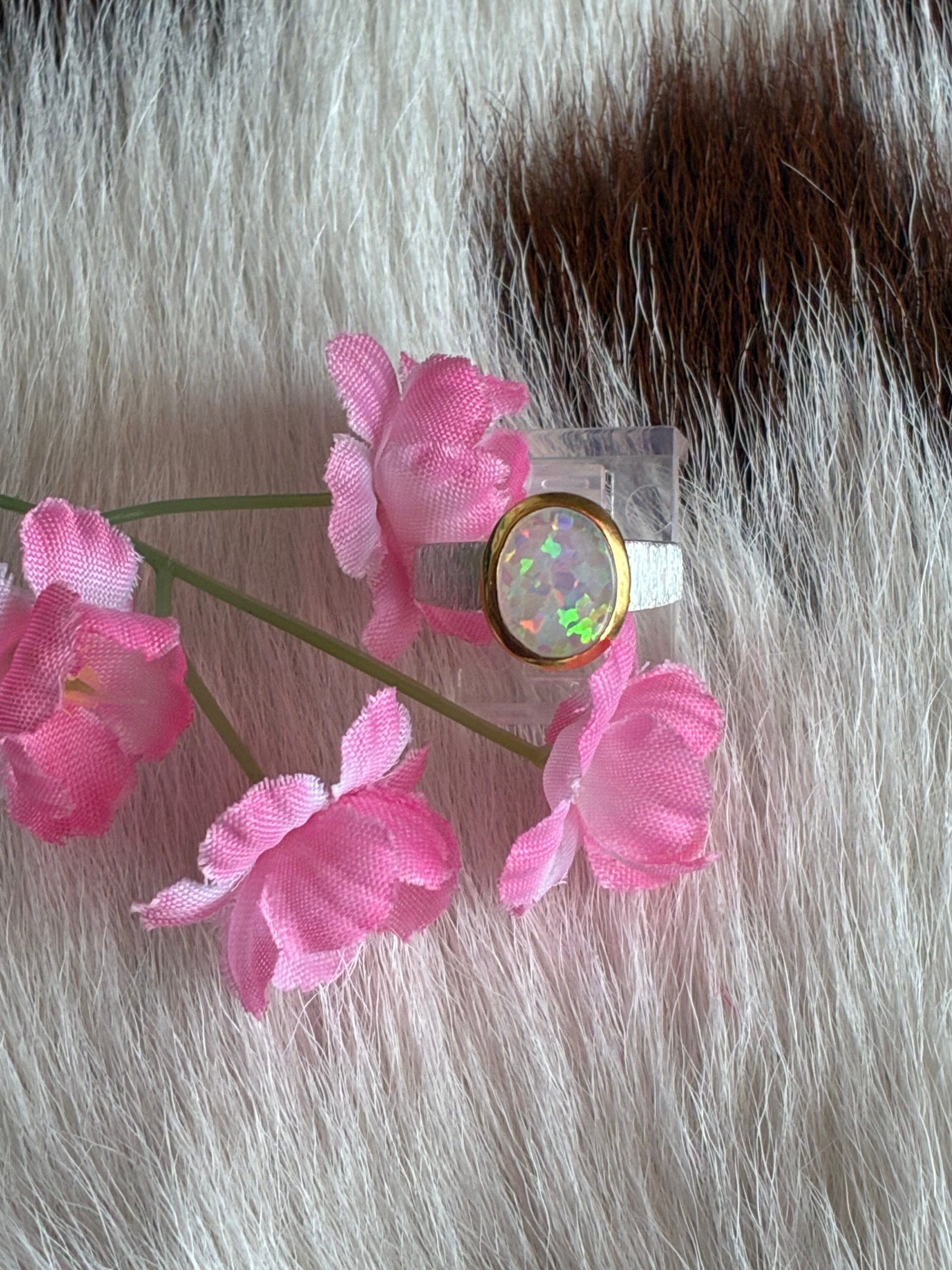 Ethiopian Opal and Gold Ring