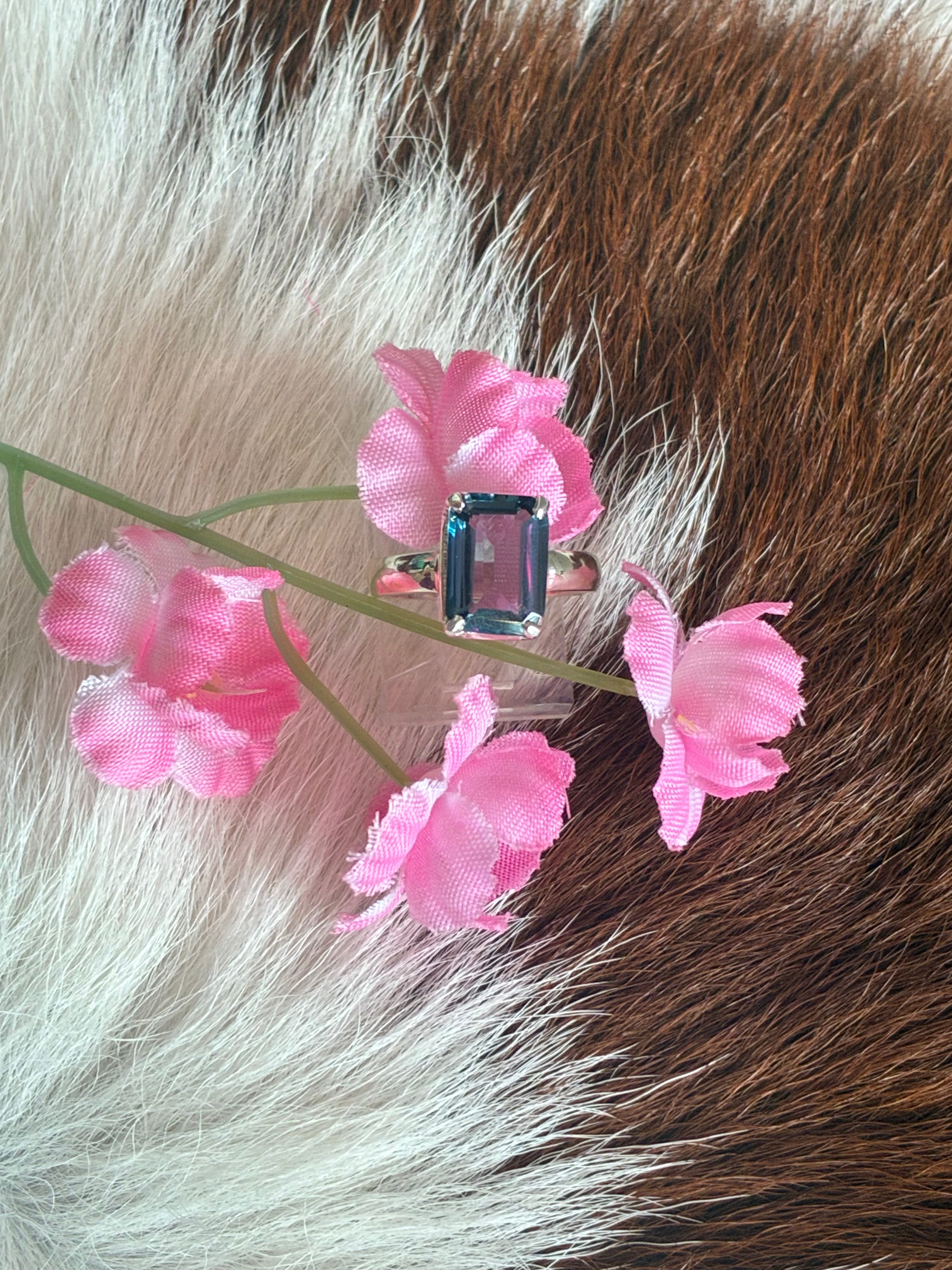 Emerald Cut London Blue Topaz Ring