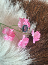 Emerald Cut London Blue Topaz Ring