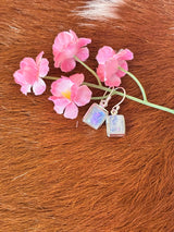 Moonstone Square Silver Earrings