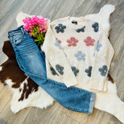 ✨ Fuzzy Flower Power Sweater – Cozy, Cute & Totally Blooming ✨