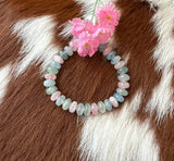 Aquamarine Morganite Bead Bracelet