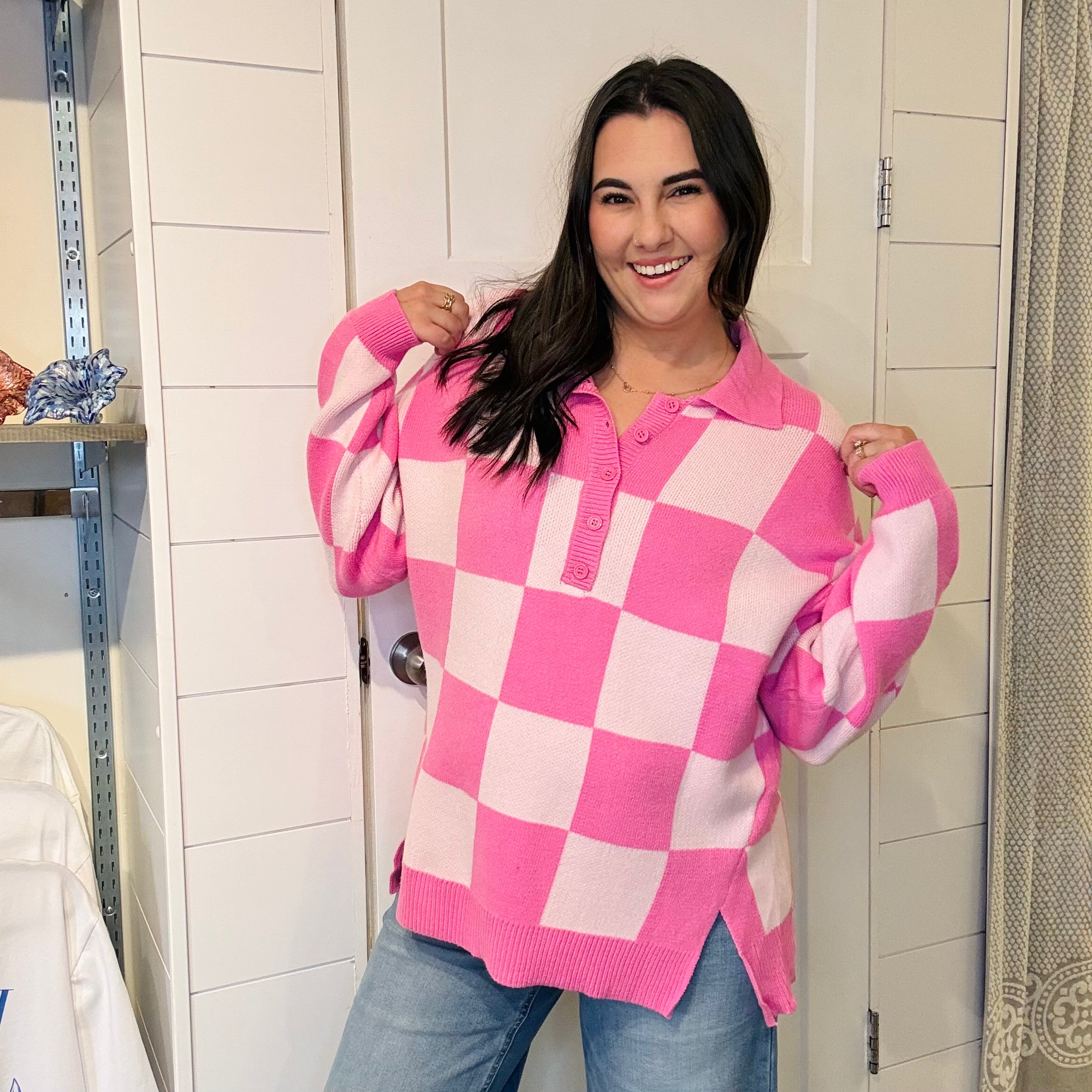 Strawberry Picnic Polo Sweater