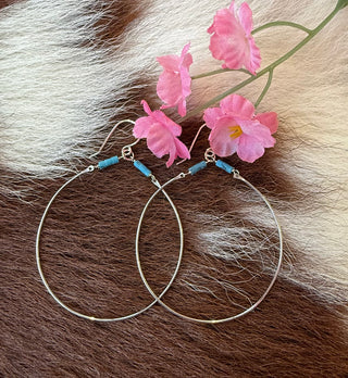 Turquoise Sterling Silver Hoop Earring