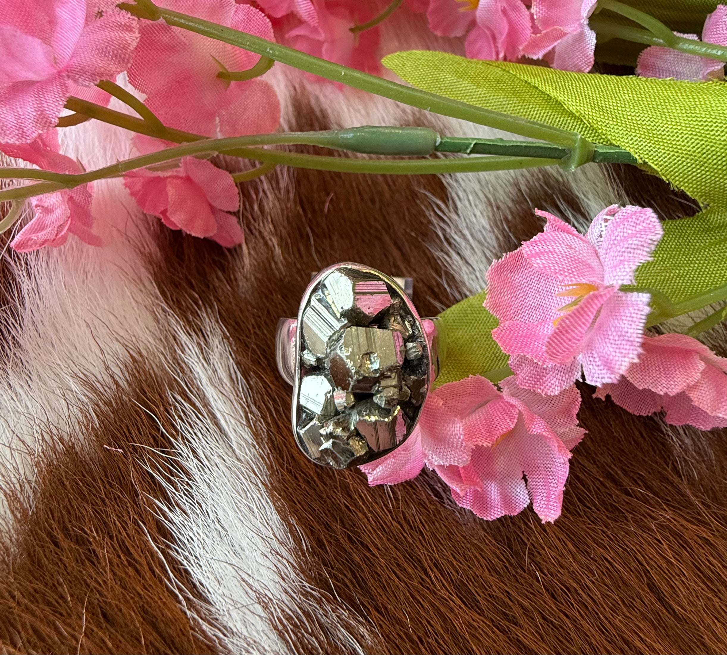 Pyrite Sterling Silver Ring