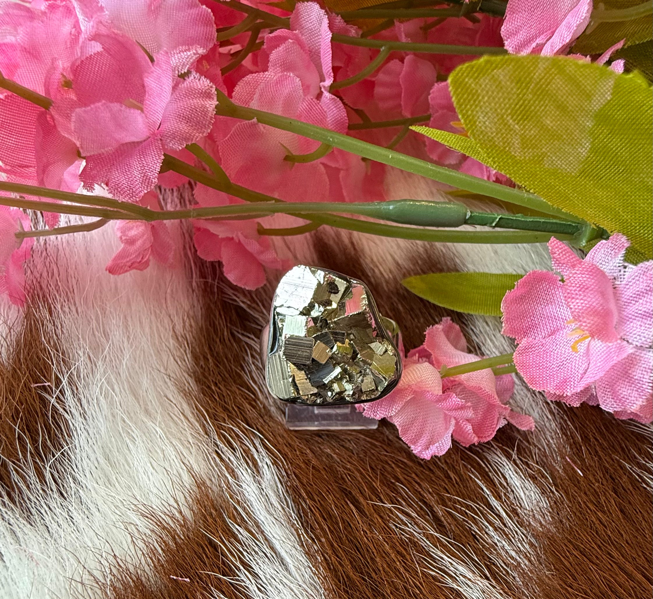 Pyrite Sterling Silver Ring