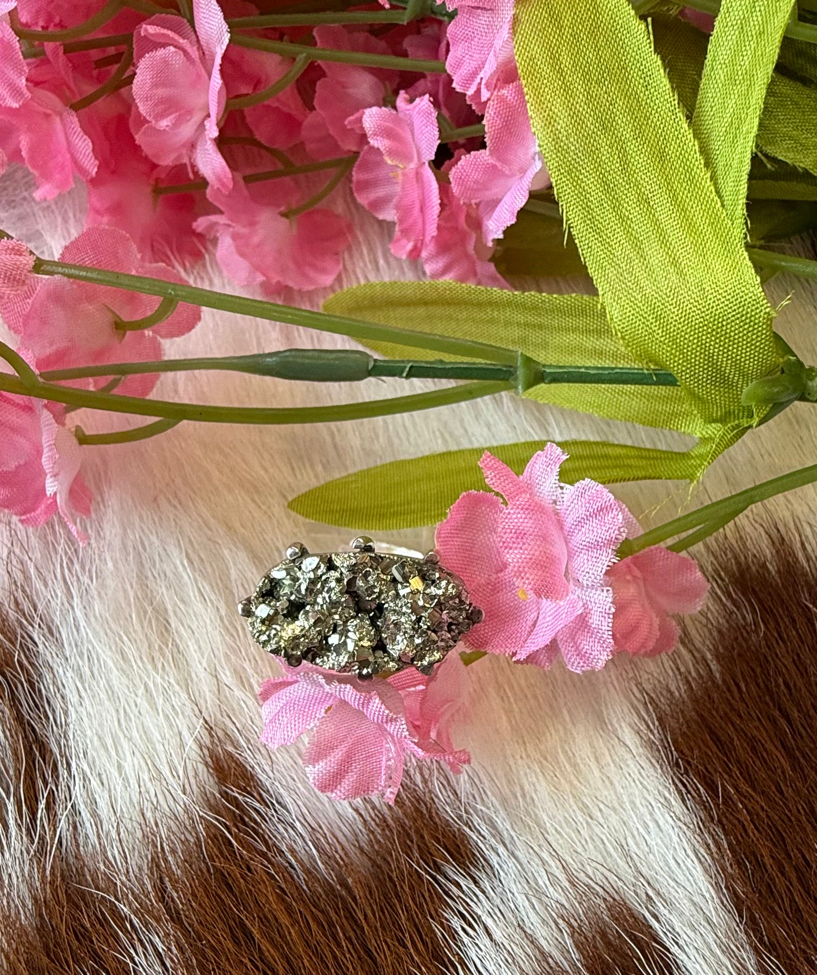 Pyrite Sterling Silver Ring