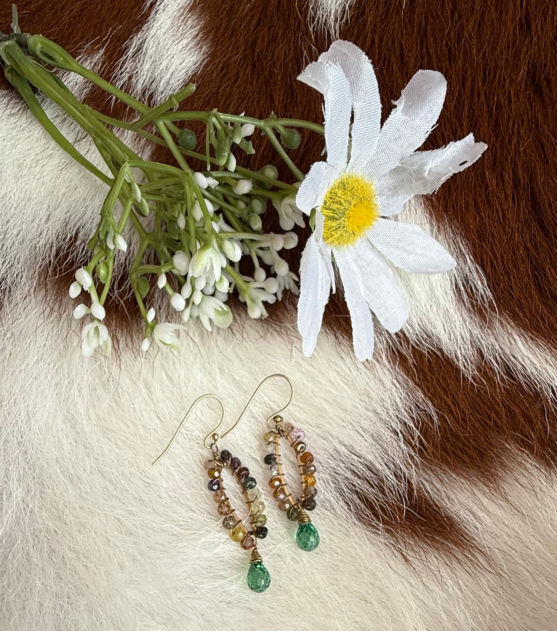 Gold Fill Watermelon Tourmaline Earring
