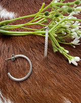 Sterling Silver Flawless Cz. Hoop Earring