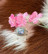 Sterling Silver Blue Topaz Cz. Ring