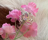 Lavender Quartz Sterling Silver Lotus Ring