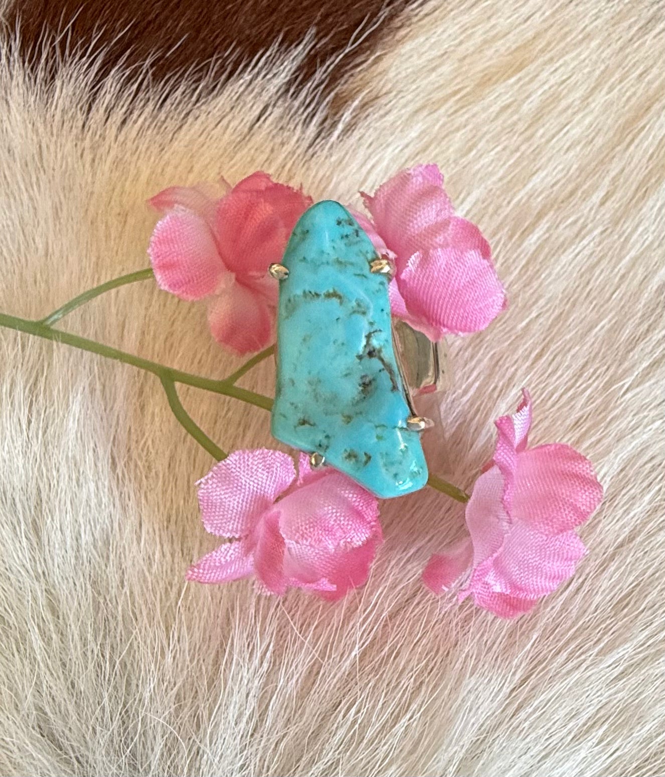Sterling Silver Turquoise Nugget Ring