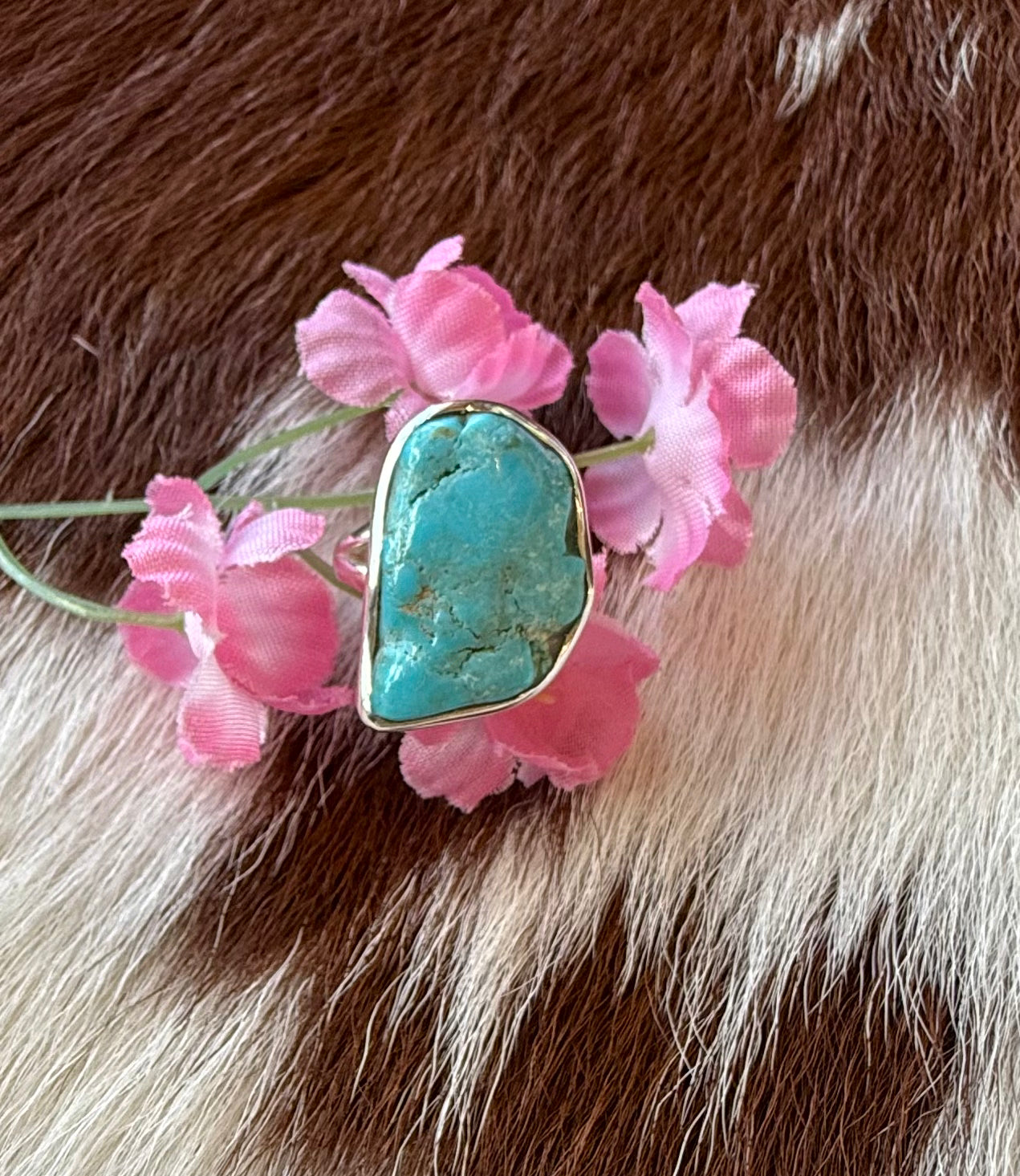 Sterling Silver Turquoise Nugget Ring