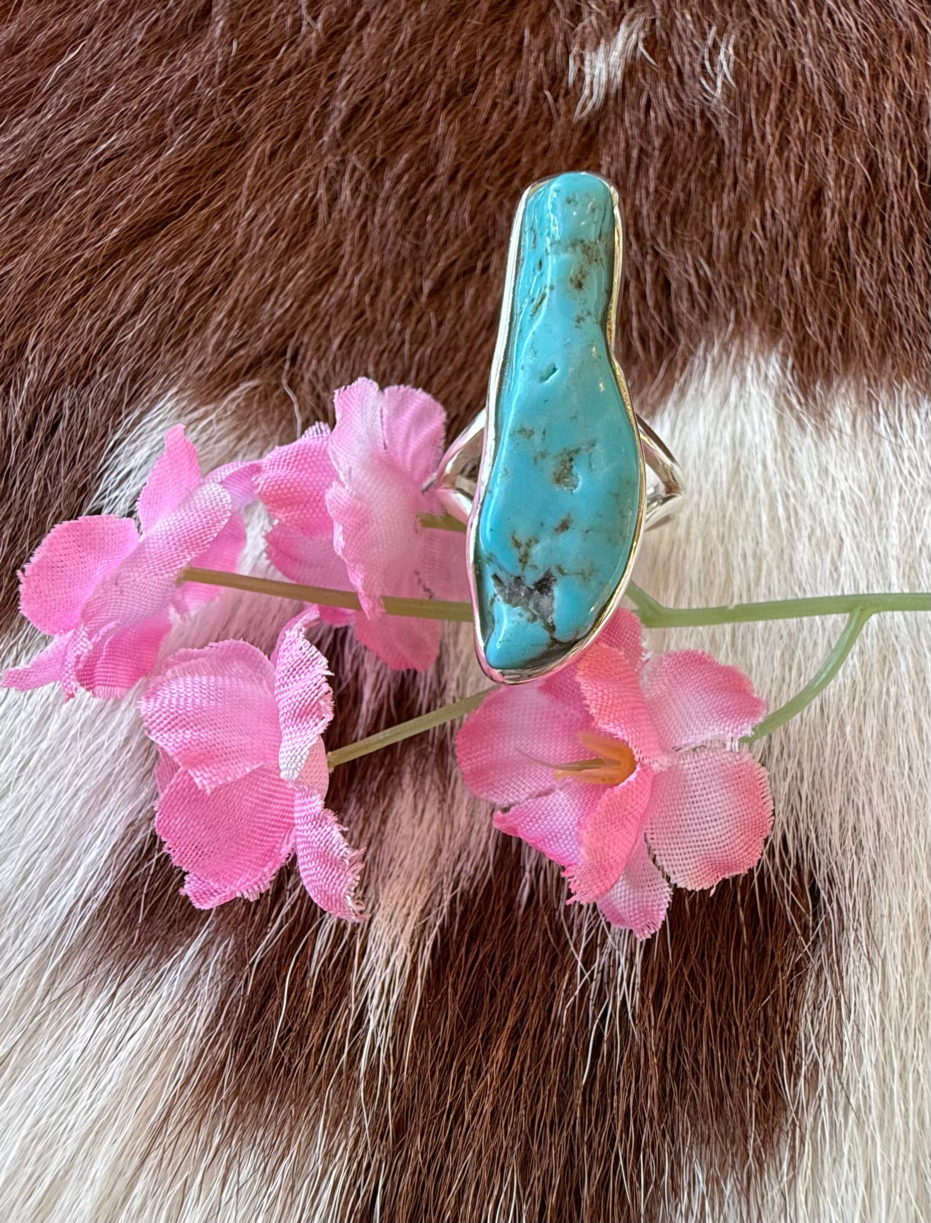 Sterling Silver Turquoise Nugget Ring