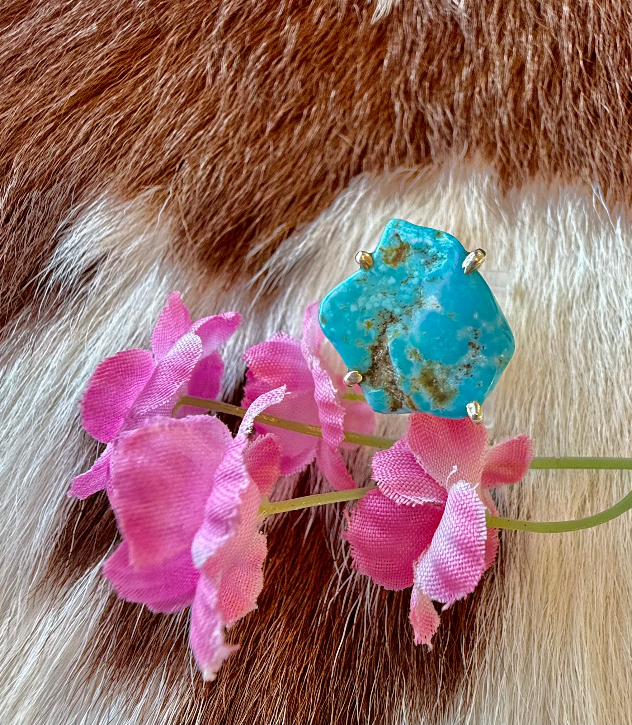 Sterling Silver Turquoise Nugget Ring