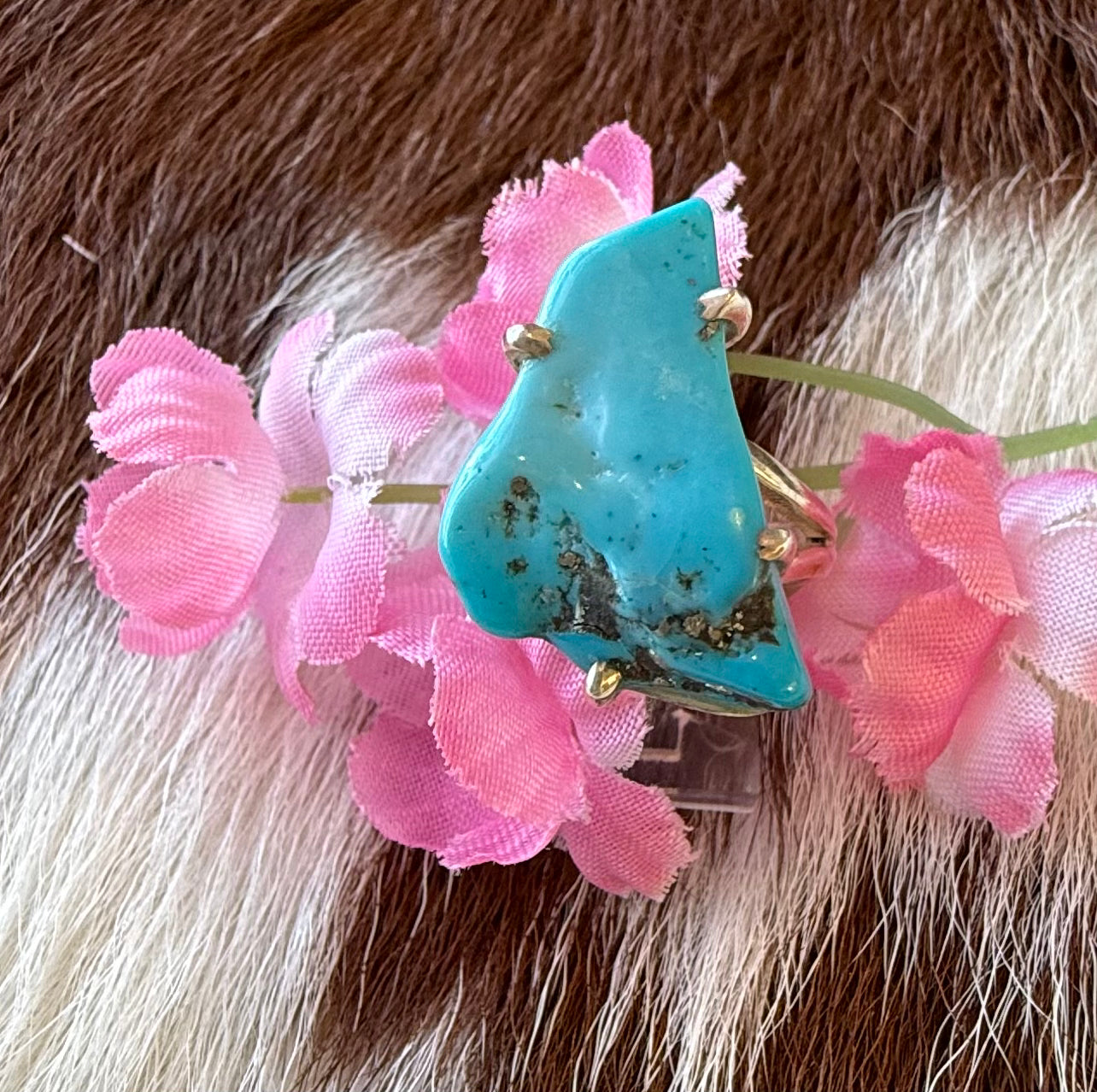 Sterling Silver Turquoise Nugget Ring