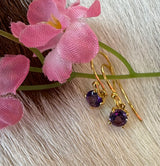 Gemstone Dangle 18k Gold Plated Over Sterling Silver Earrings