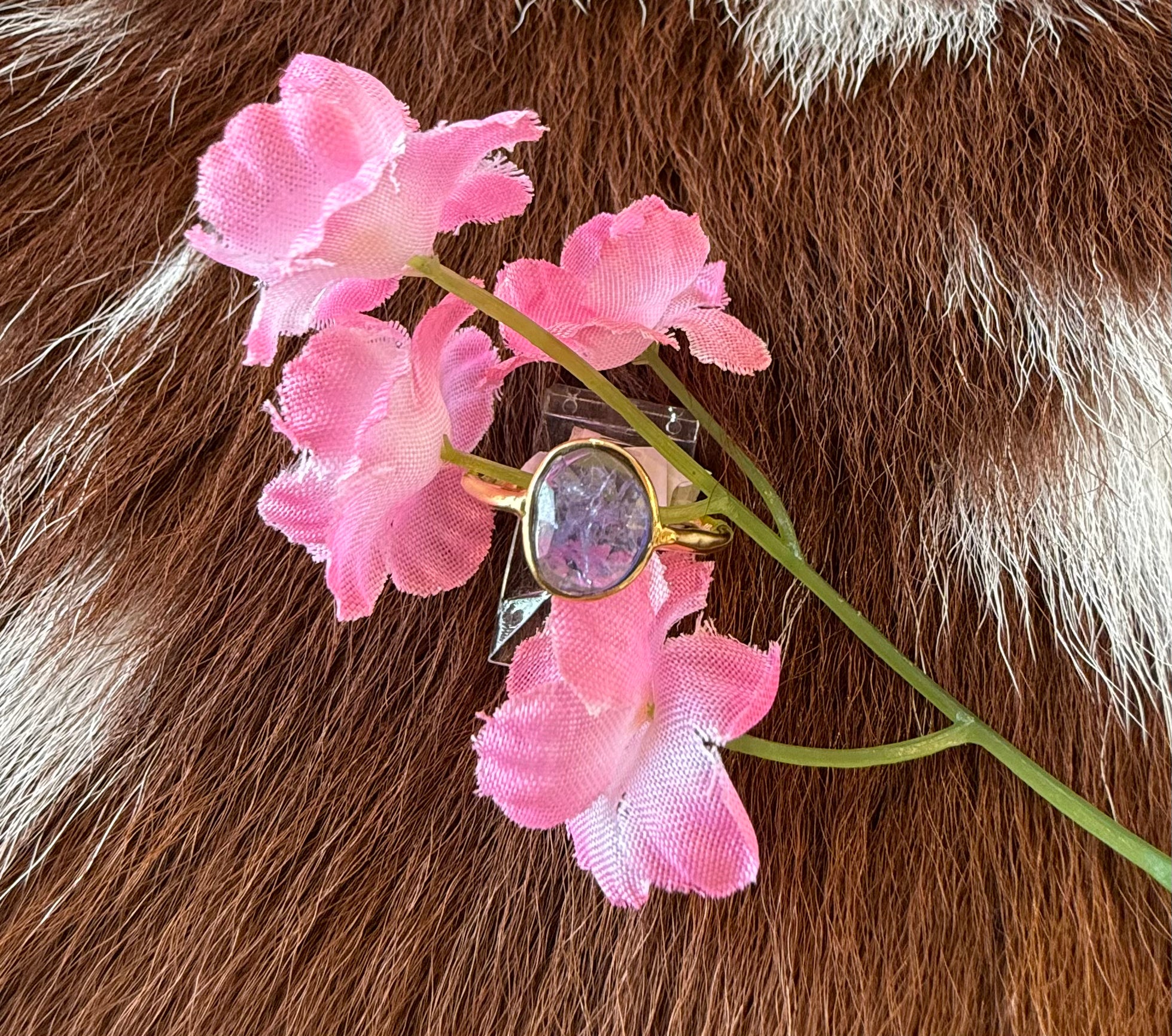 Gemstone 18K Gold  Over Sterling SIlver Ring