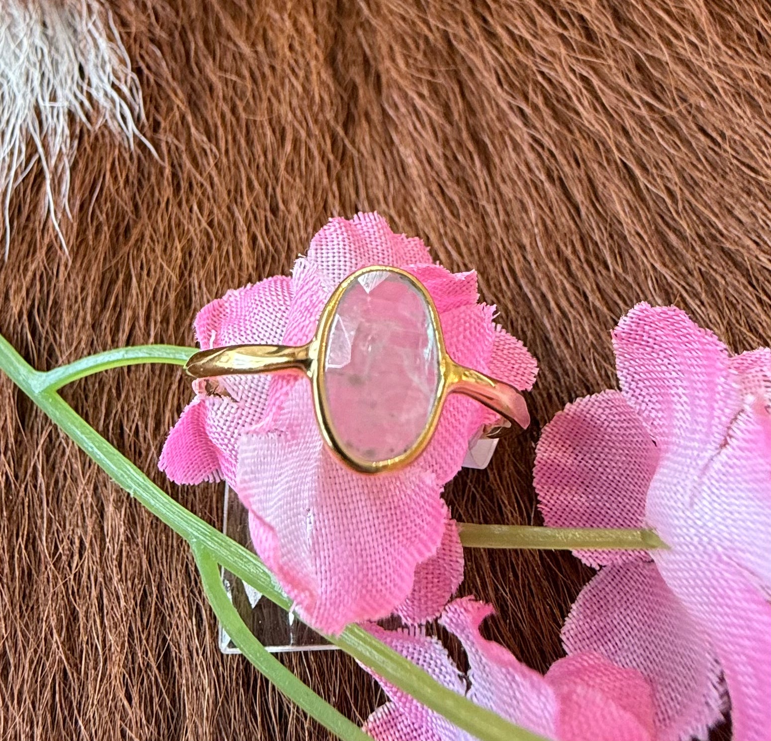 Gemstone 18K Gold  Over Sterling SIlver Ring