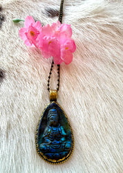 Double Sided Labradorite Pendant Necklace