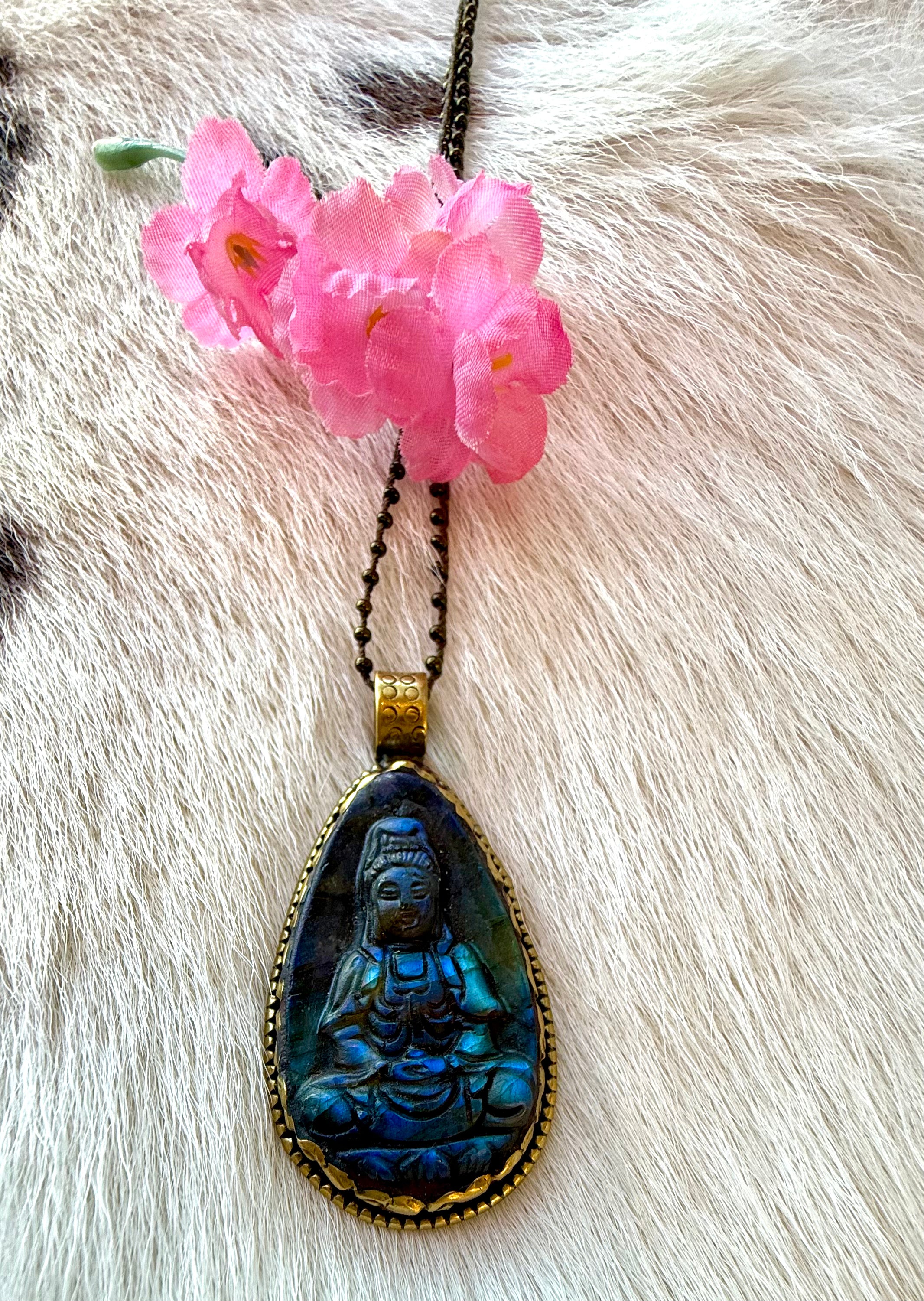 Double Sided Labradorite Pendant Necklace