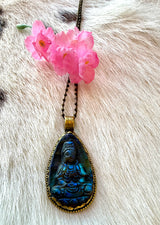 Double Sided Labradorite Pendant Necklace