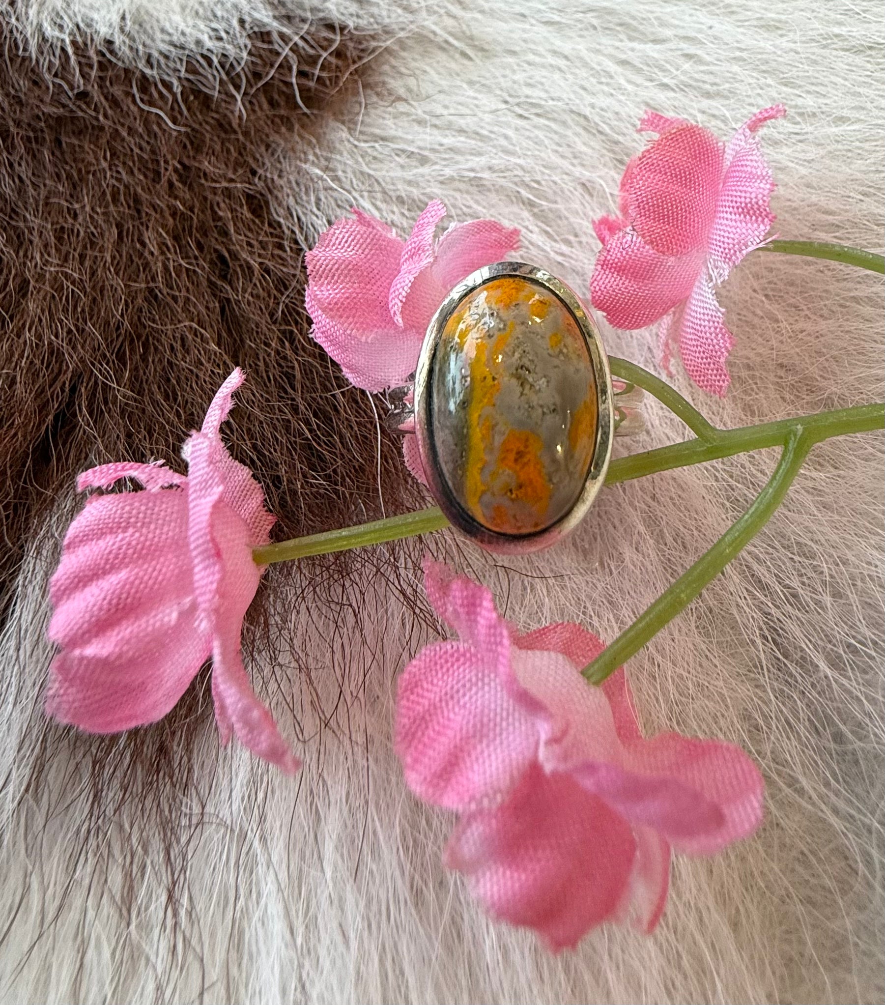 Sterling Silver and Bumblebee Jasper Ring