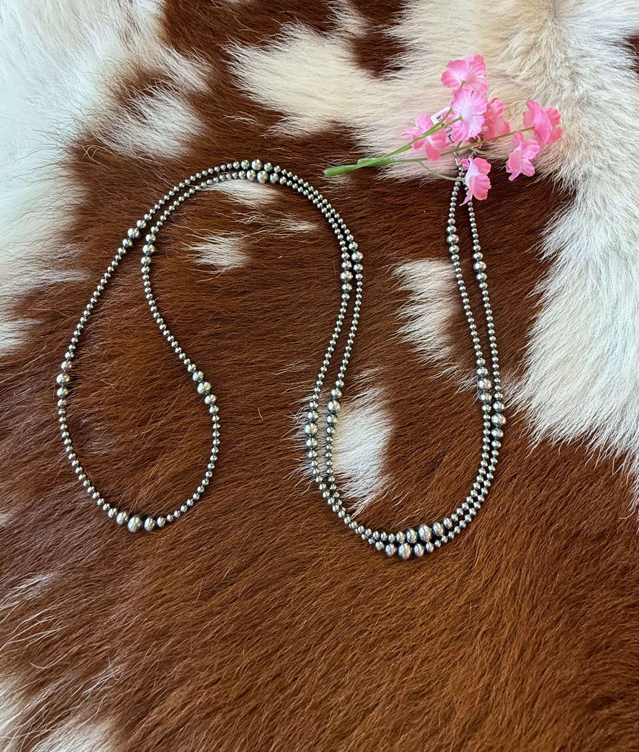 Graduated Navajo Silver Pearls