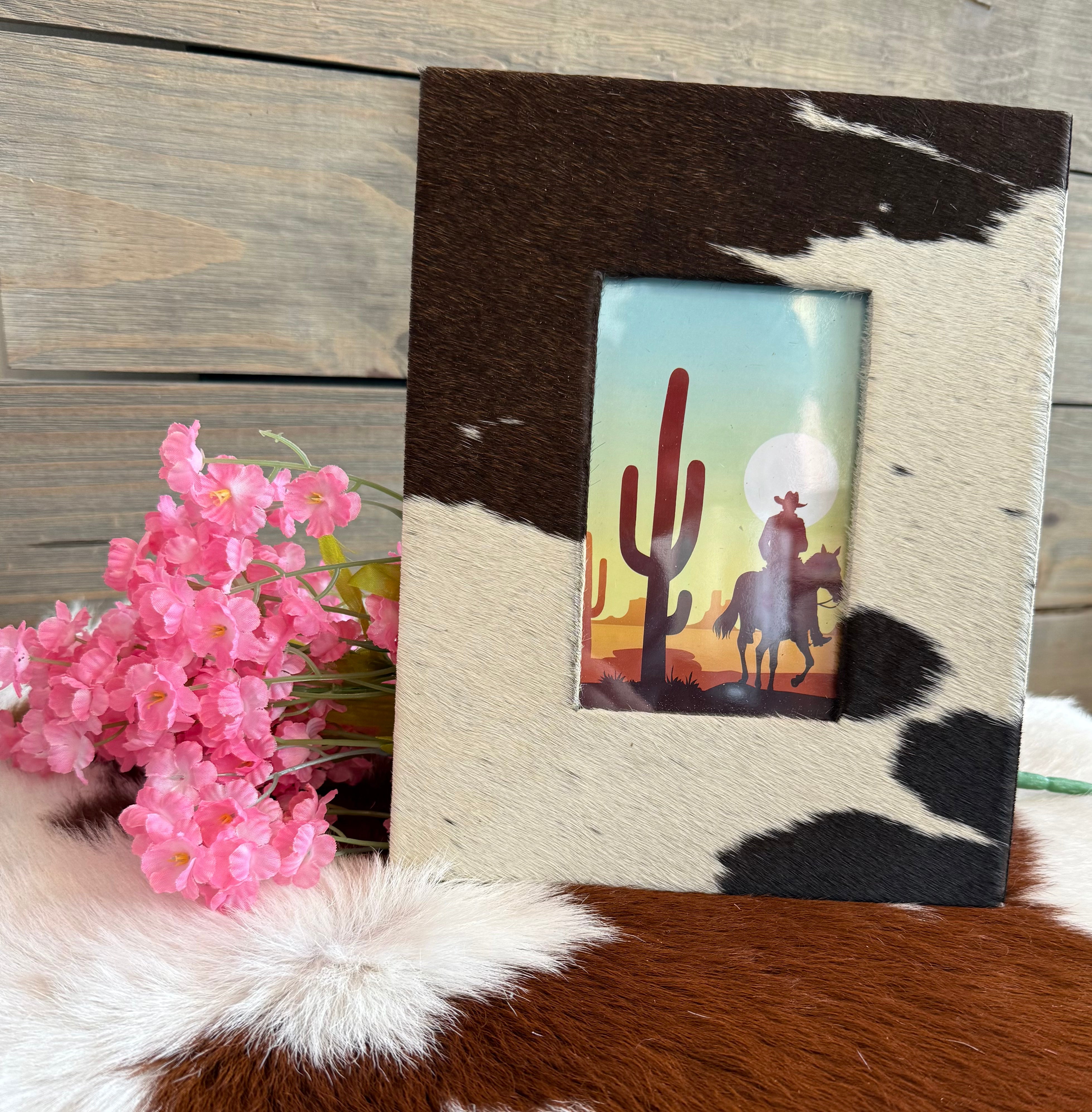 Cactos Cowhide Photo Frame