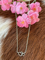 Sterling Silver Double Heart Necklace