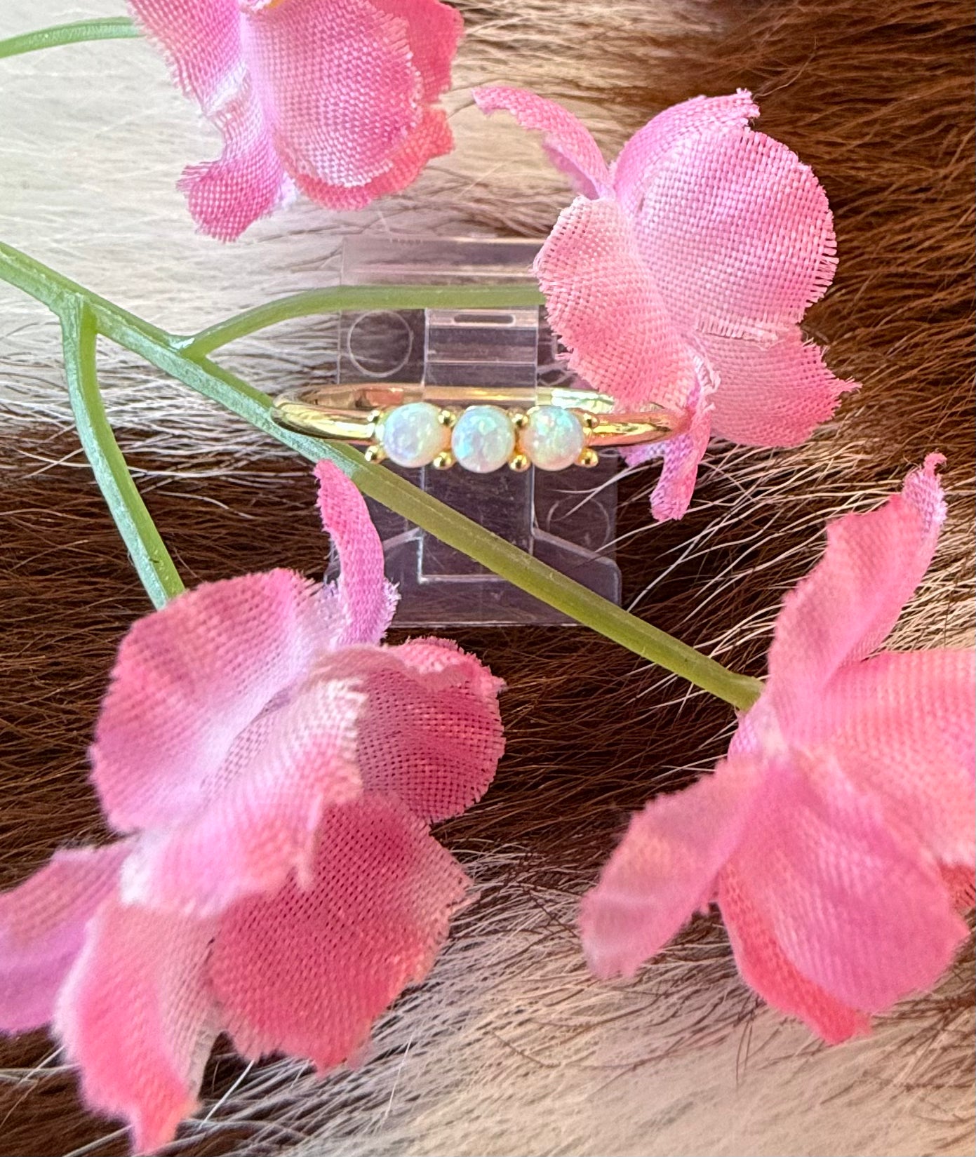 Gold Fill Man Made Opal Ring