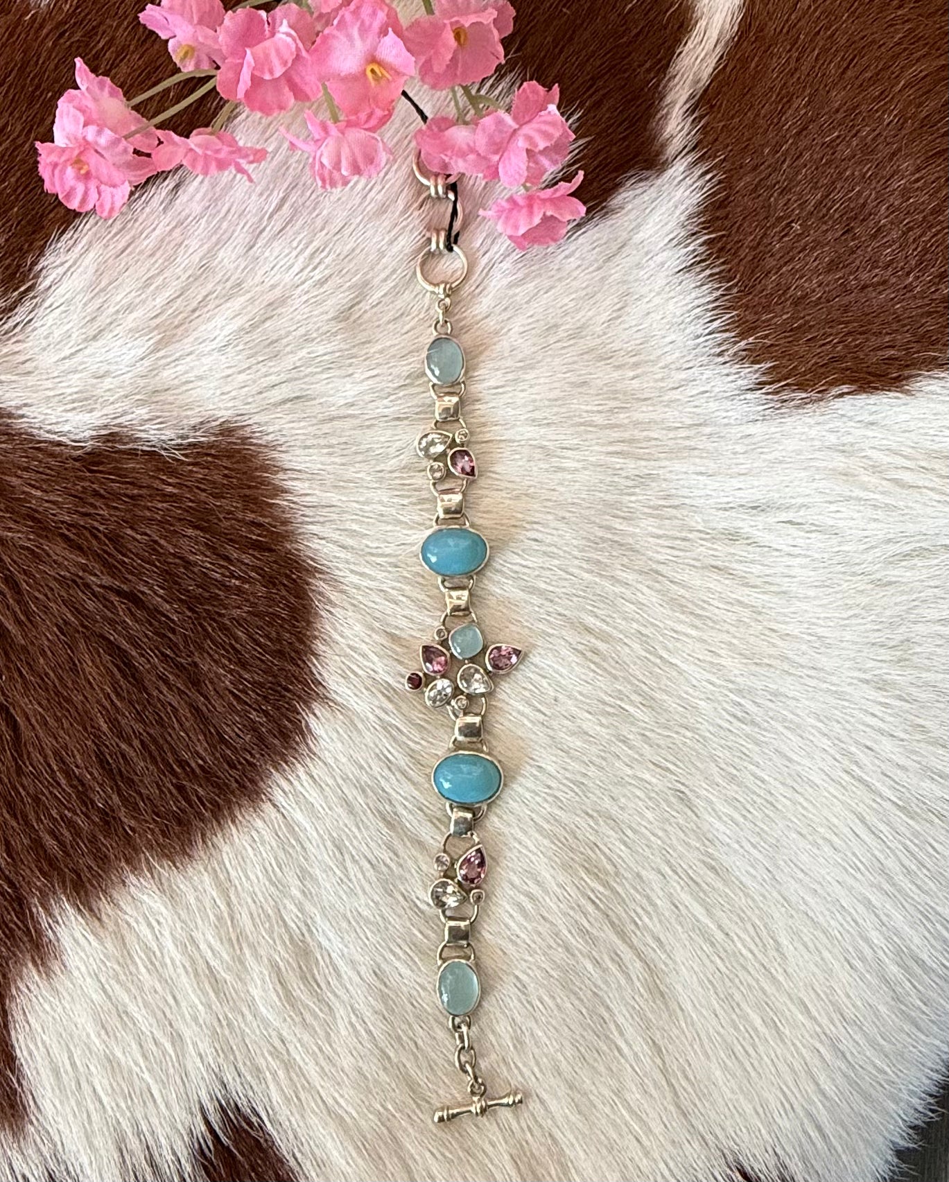 Multi Gemstone Silver Bracelet