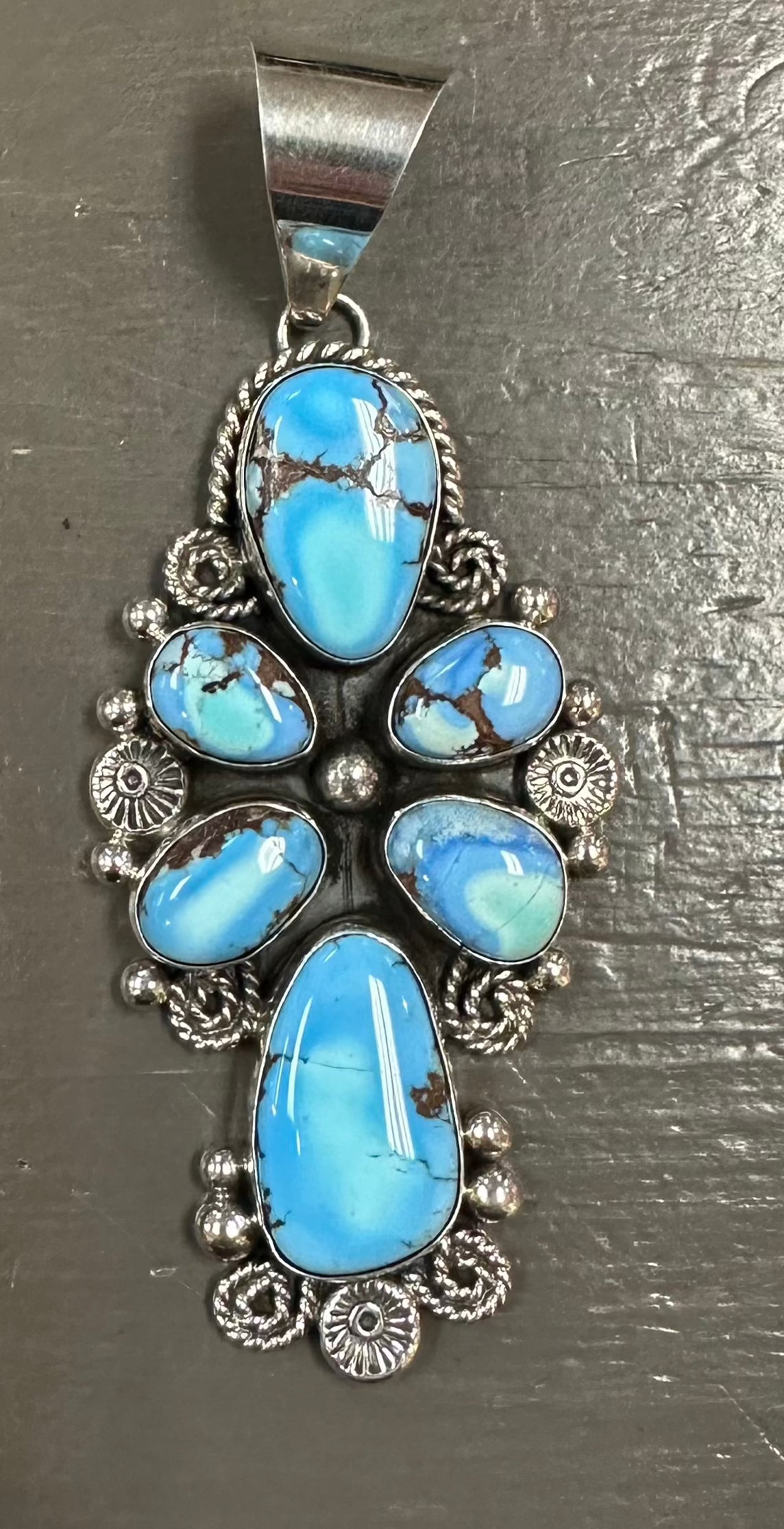 Golden Hill Turquoise Silver Pendant - Premium Pendant from Sunwest Silver - Just $695! Shop now at Three Blessed Gems