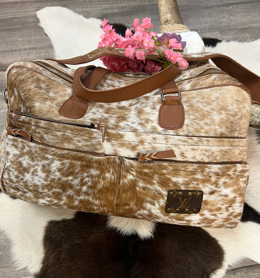 Up-Cycled Louis Vuitton Cowhide Duffle