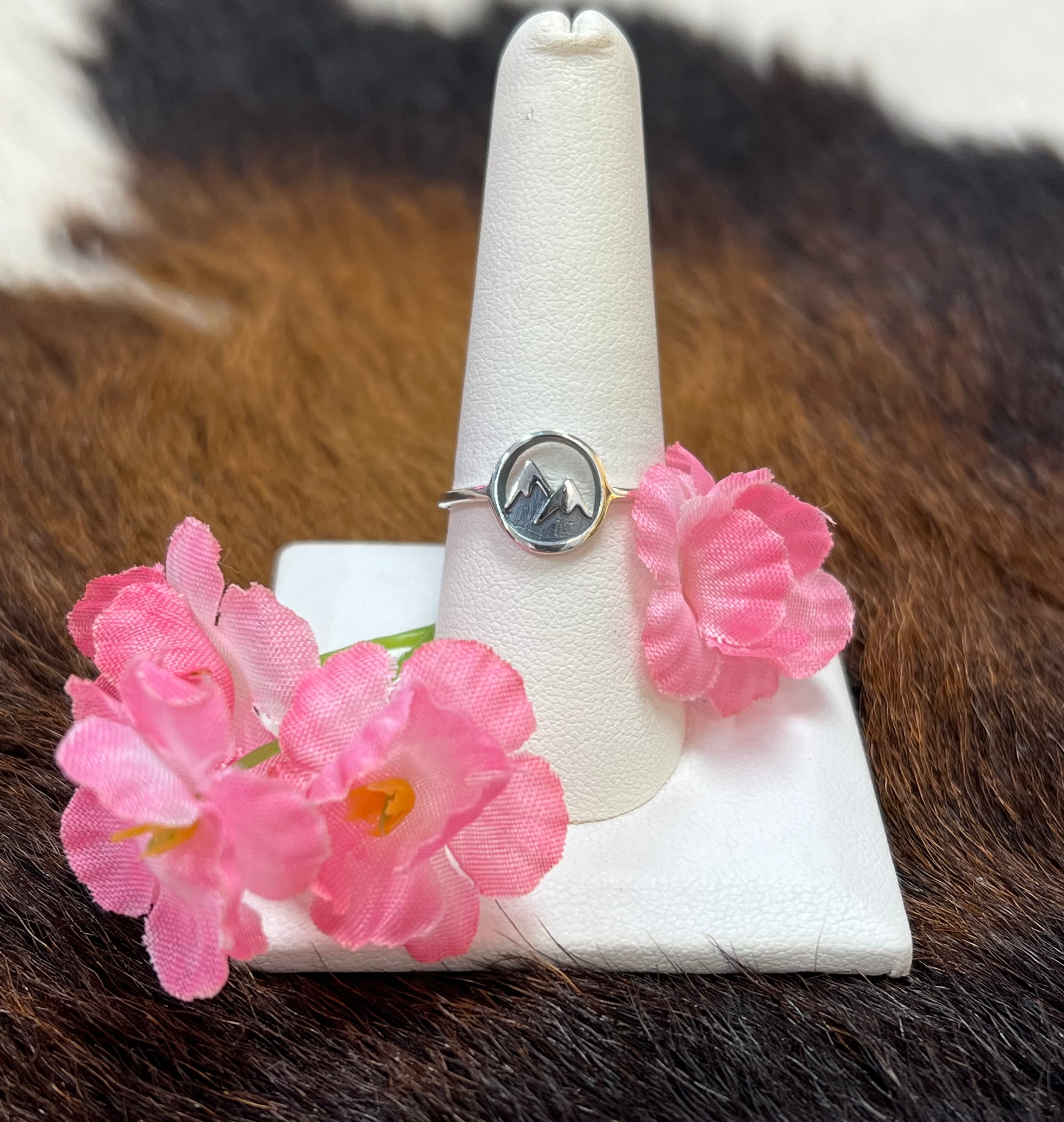 Snow Capped Mountain Silver Ring