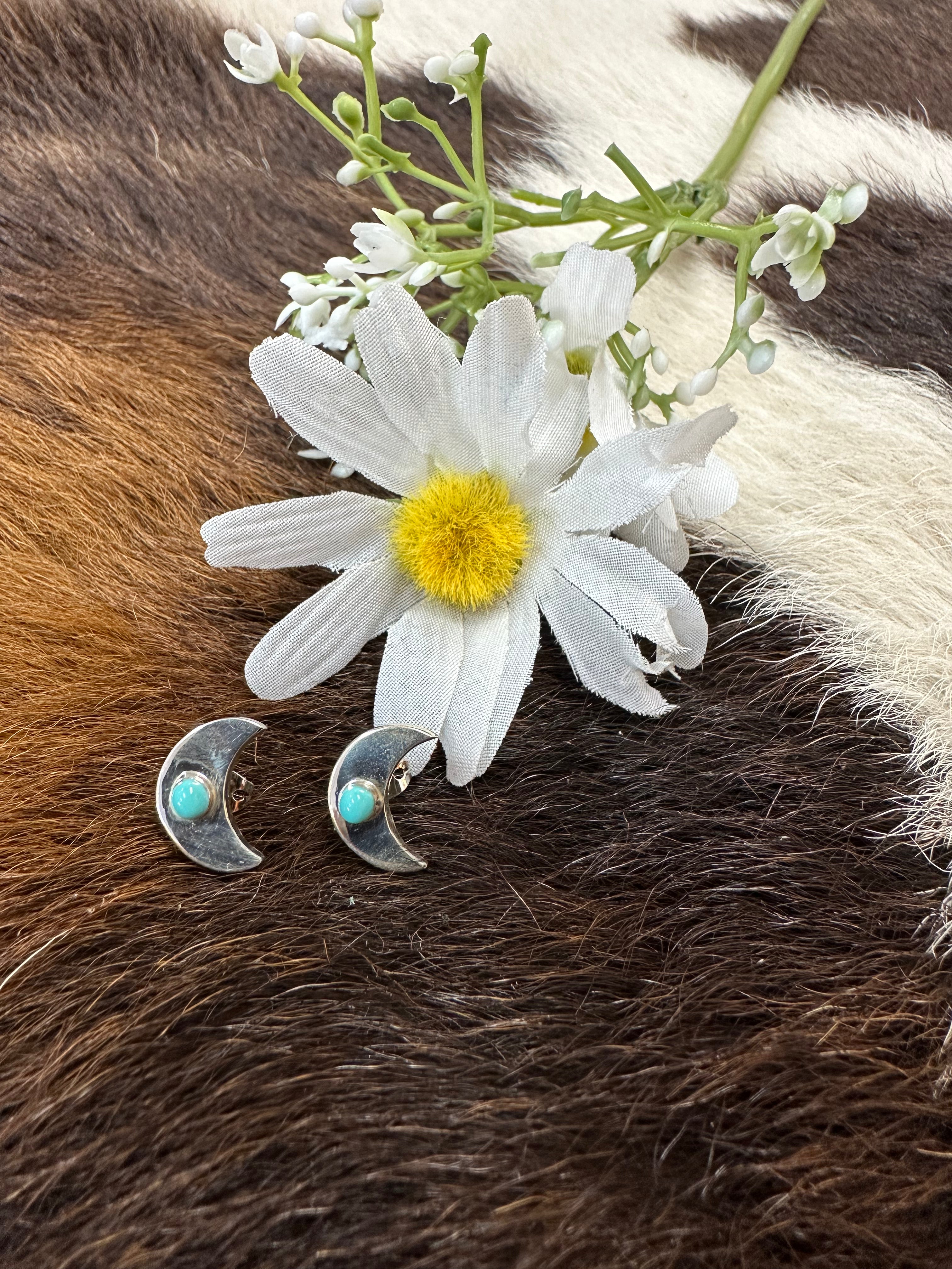 Moon Turquoise Earrings