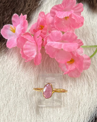 Gold Fill Faceted Pink Tourmaline Ring