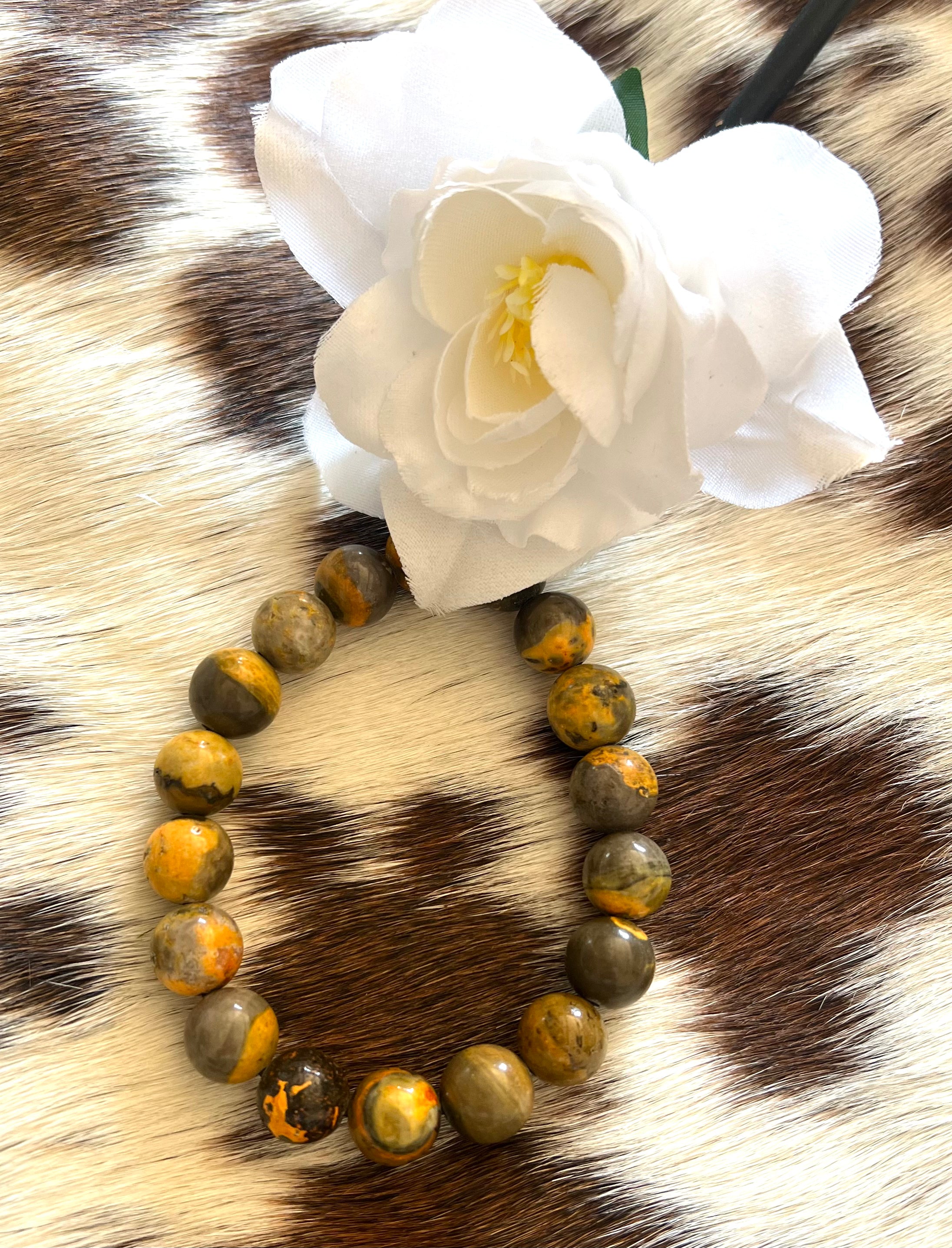 Bumble Bee Jasper Beaded Bracelet