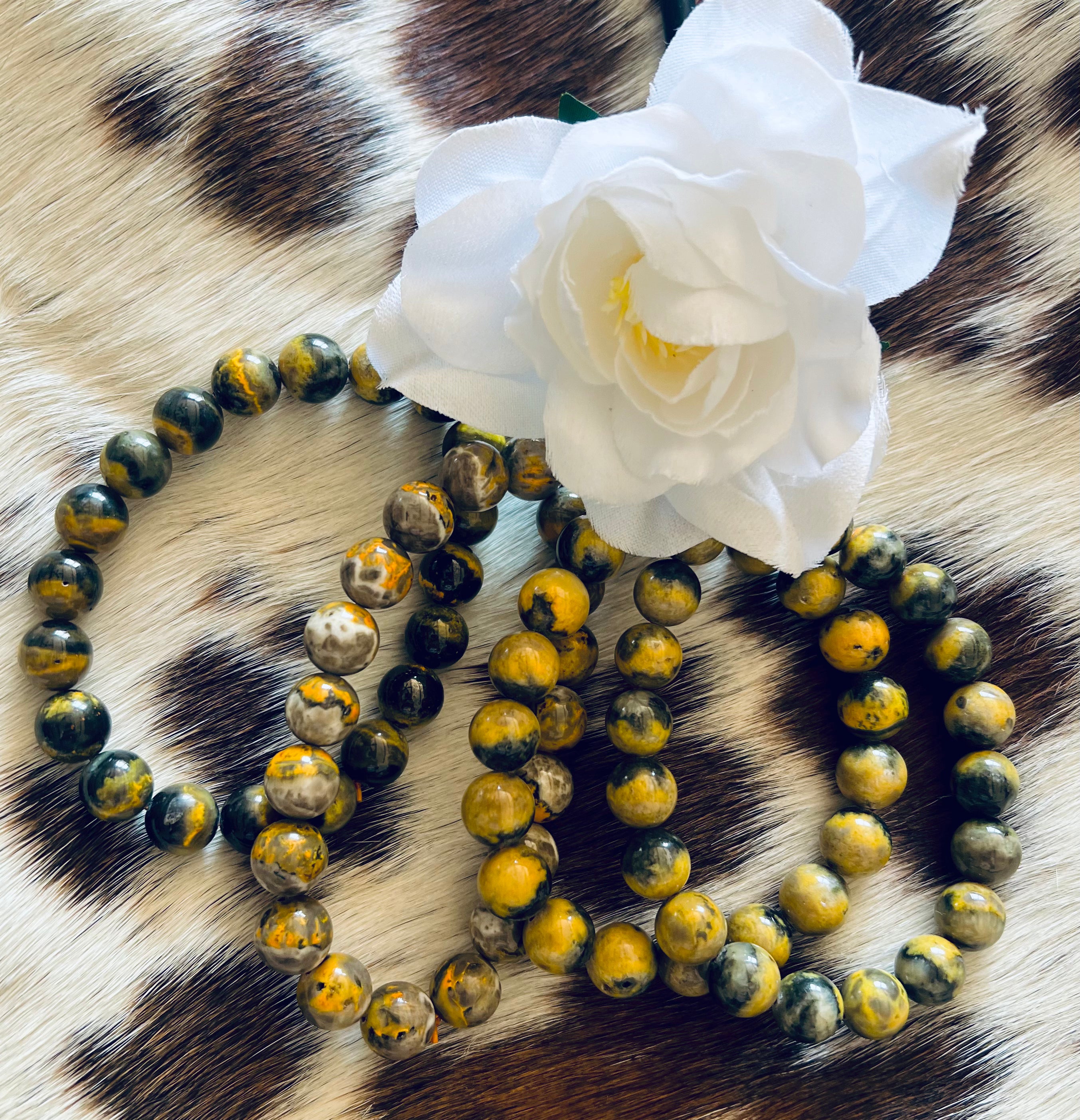 Bumble Bee Jasper Beaded Bracelet