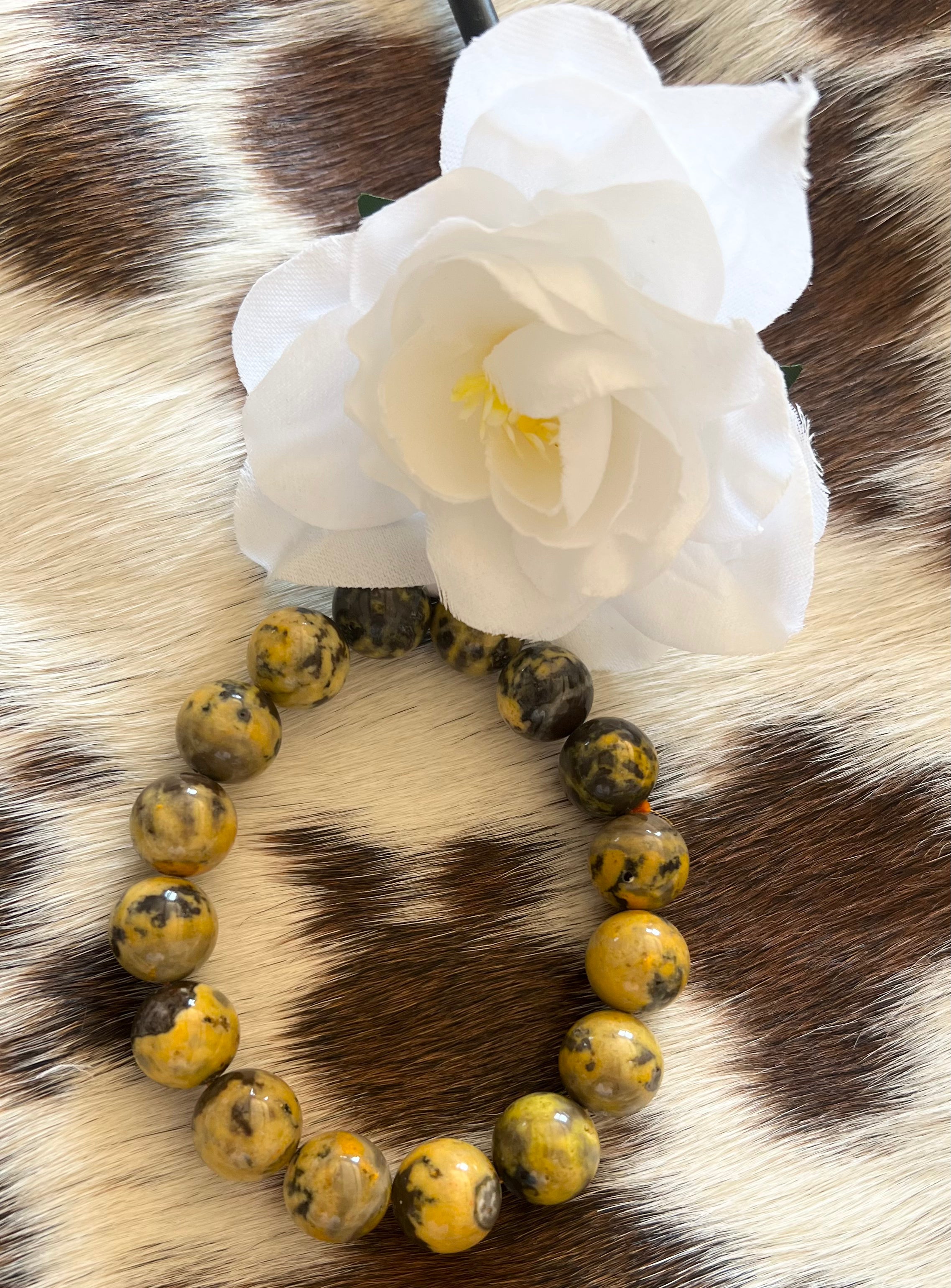 Bumble Bee Jasper Beaded Bracelet