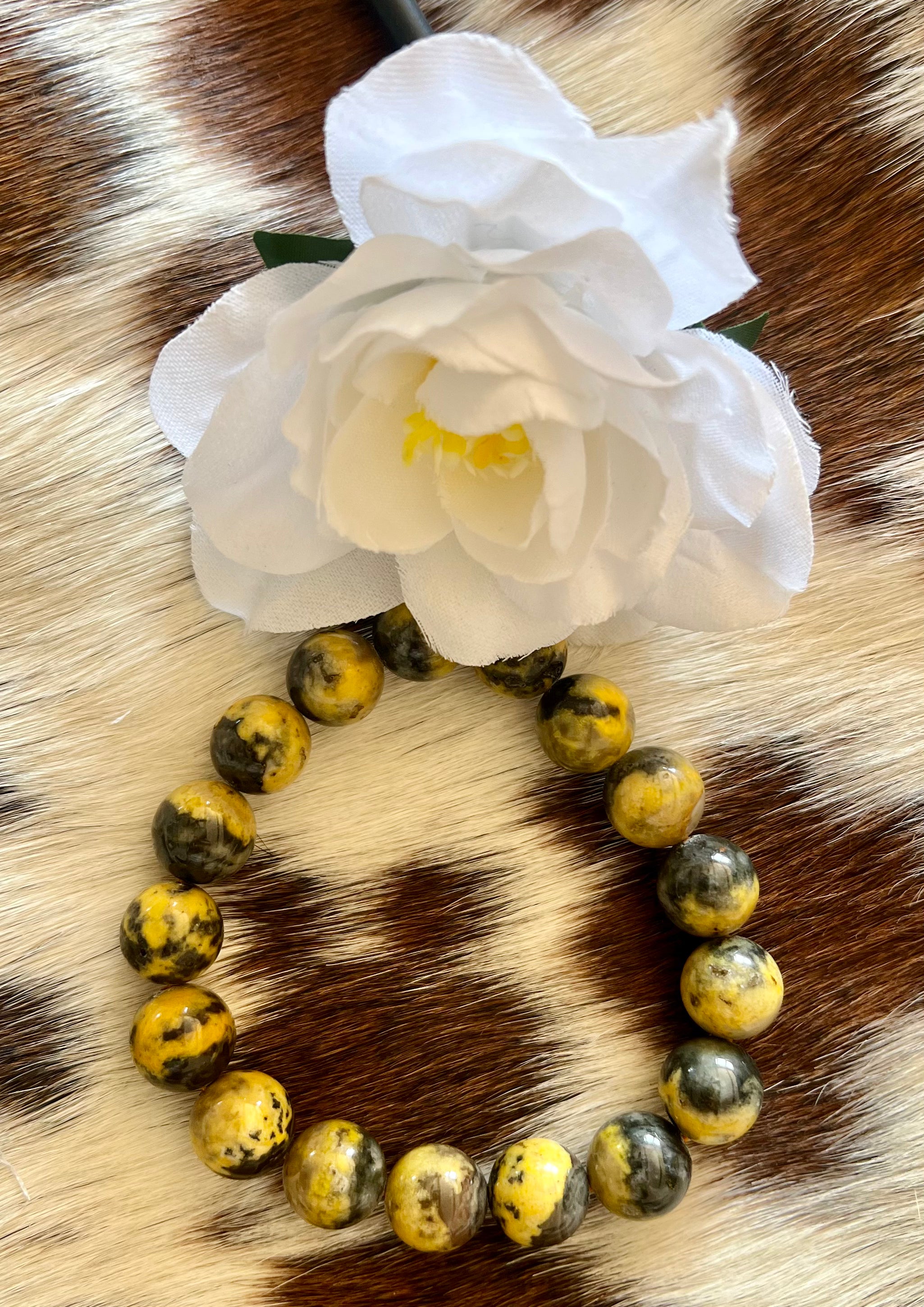 Bumble Bee Jasper Beaded Bracelet