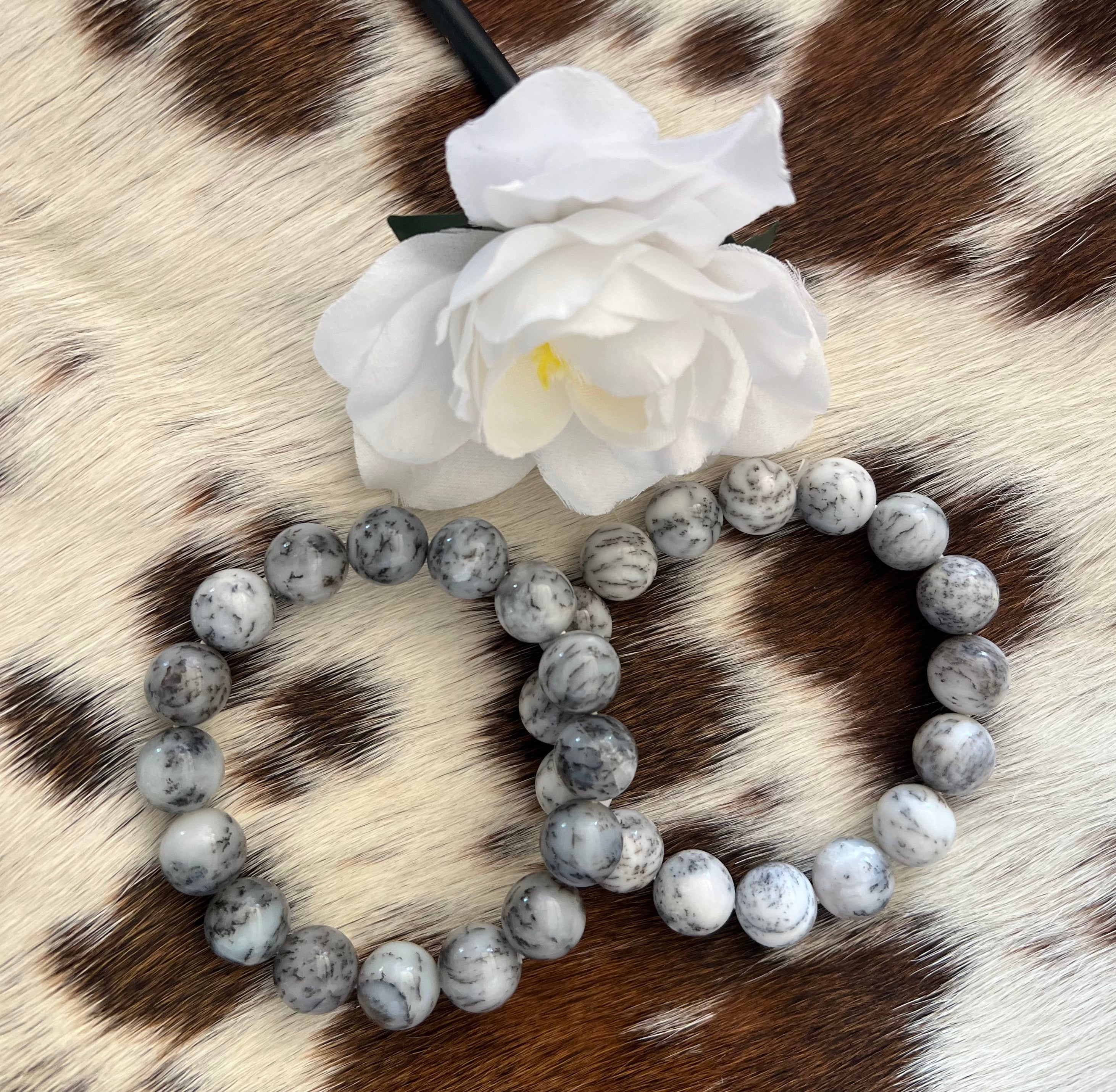 Dendrite Agate Beaded Bracelet