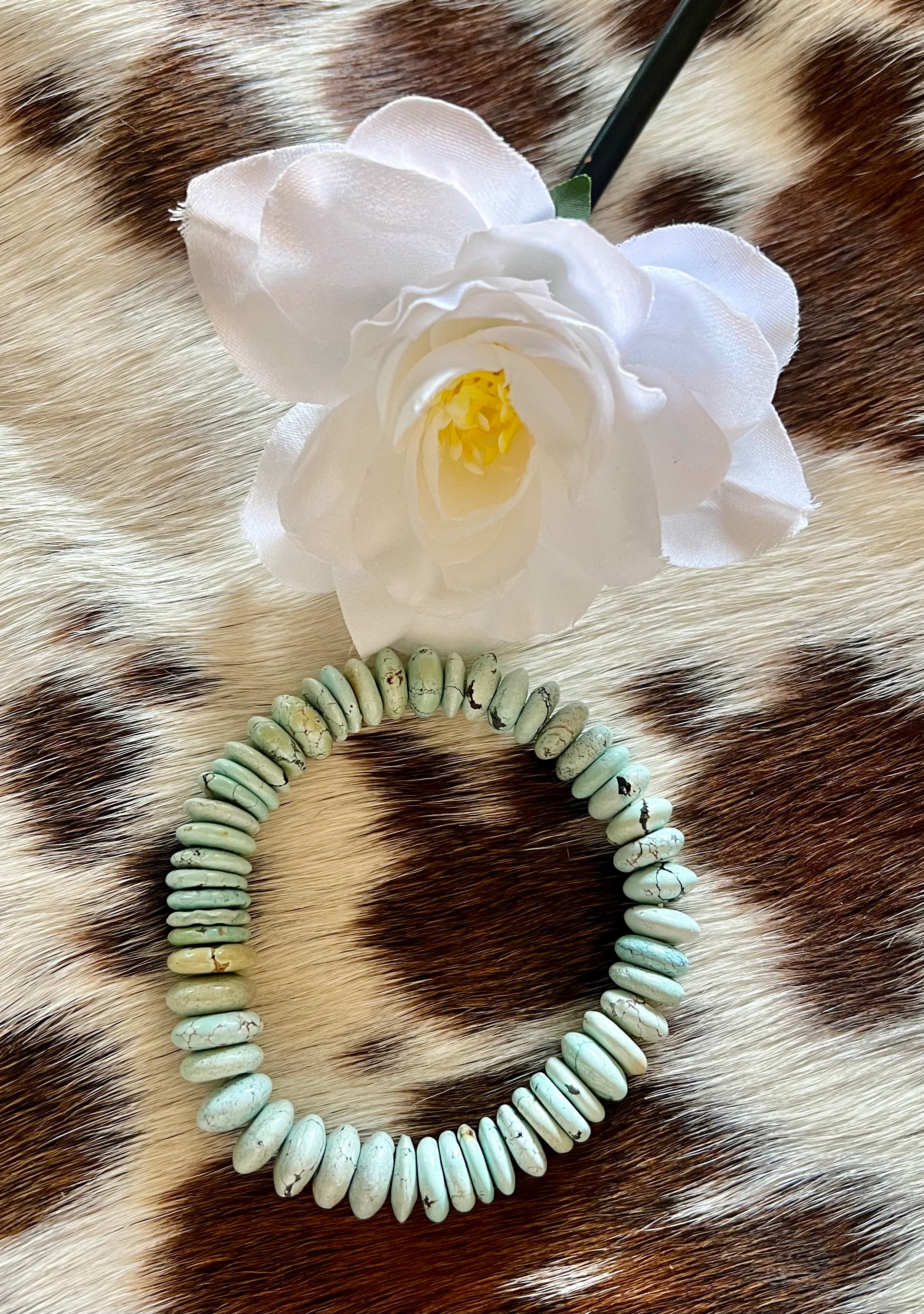 Turquoise Coin Bead Bracelet