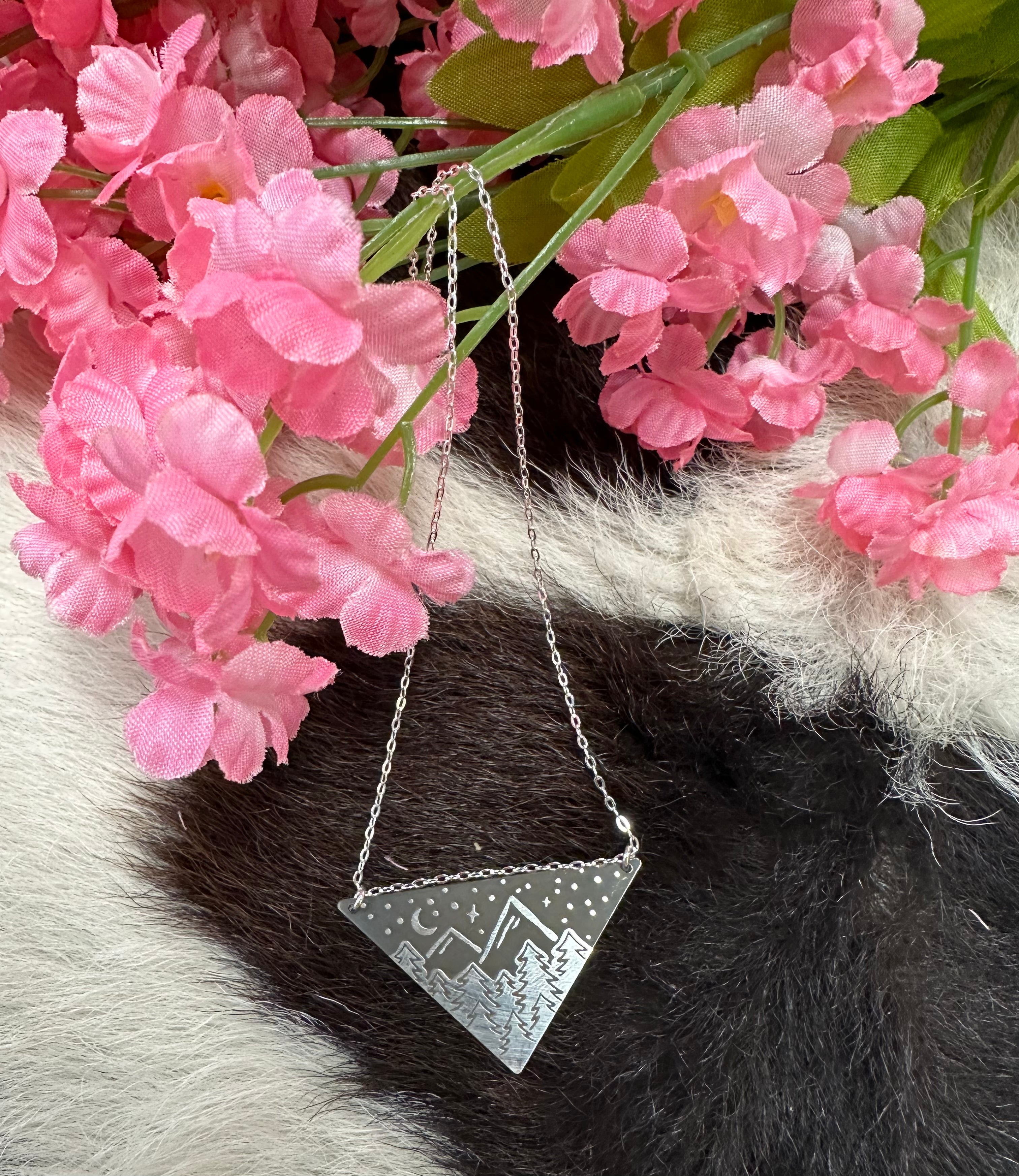Under the Sky Triangle Silver Necklace