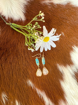 Moonstone and Turquoise Earrings