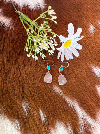 Turquoise and Druzy Earrings