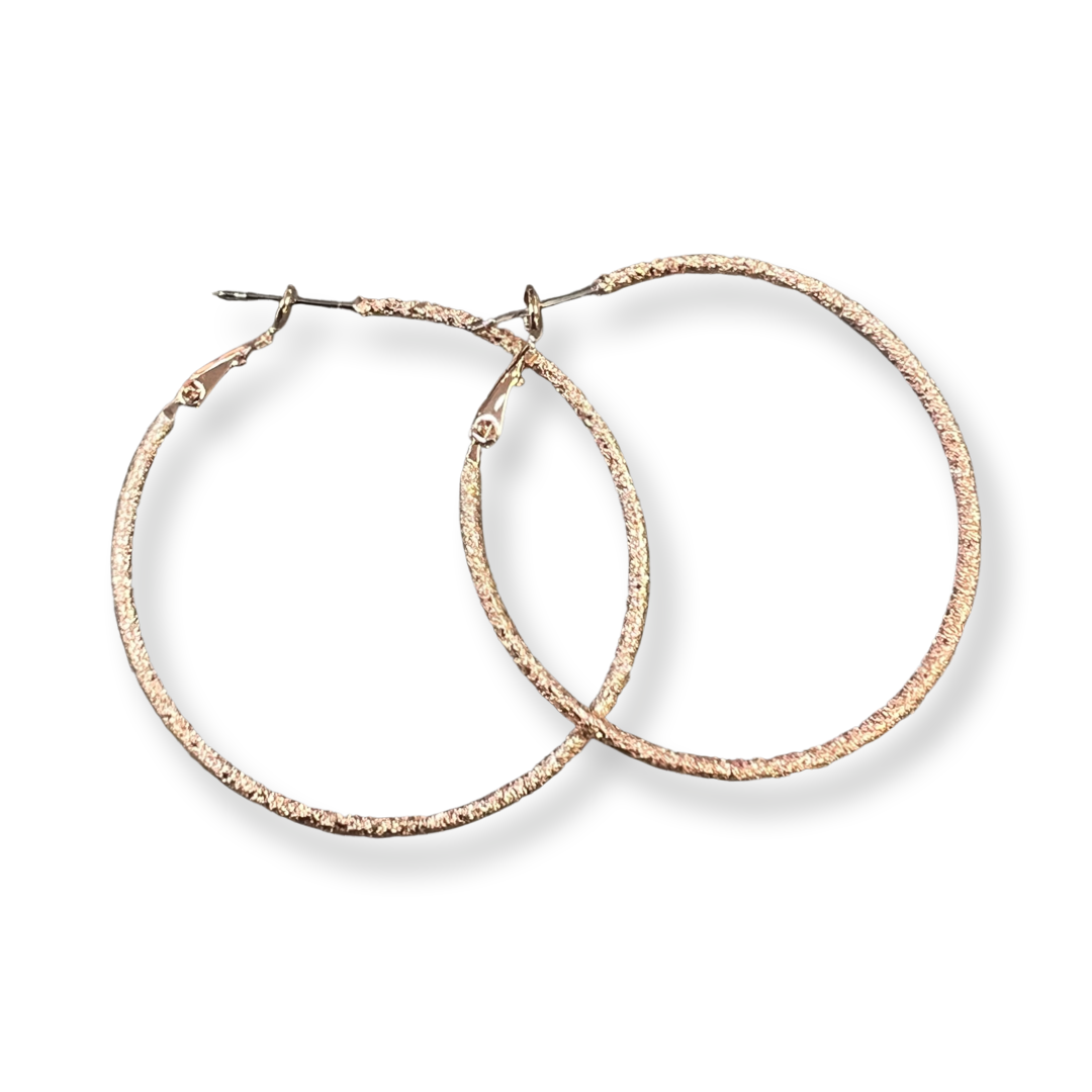 Rose Gold Dipped Hoop Earring - Premium Earrings from Kenze Panne Jewelry - Just $39! Shop now at Three Blessed Gems